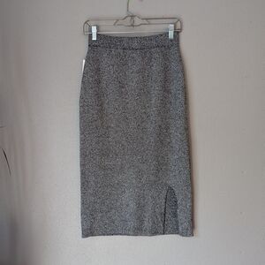 A New Day Gray Midi Pencil Skirt with Slit